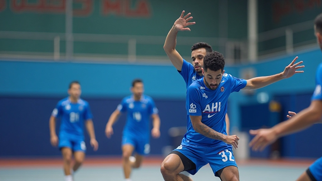 Handball defensive formation and positioning strategy demonstration